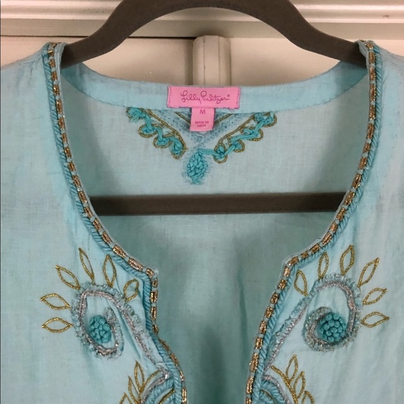 Lilly Pulitzer Tops - Lilly Pulitzer Amelia Island Linen Tunic Top Size Medium